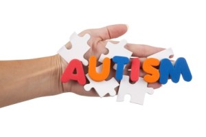 The Word Autism On Blank Puzzle Pieces